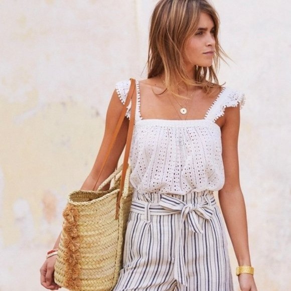 Sezane Tops - Sezane Abby Blouse | Ecru White Top